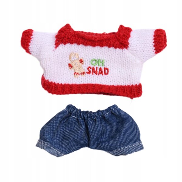 Handgefertigte Kleidung für 15–17 cm große Puppen: Pullover und Jeans