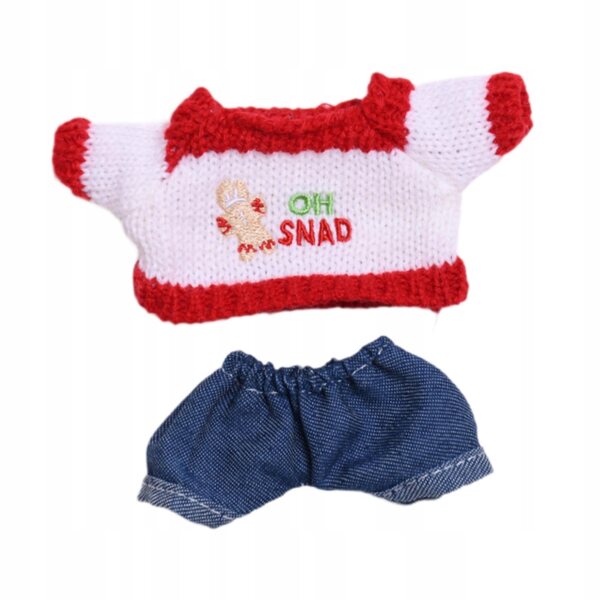 Handgefertigte Kleidung für 15–17 cm große Puppen: Pullover und Jeans