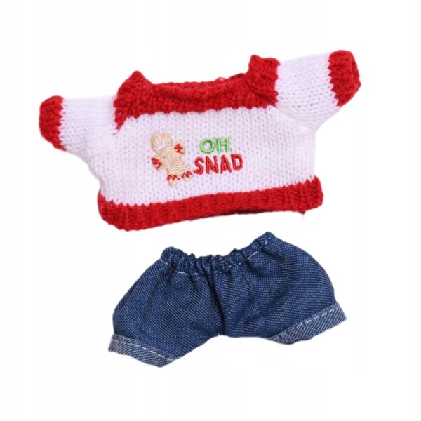 Handgefertigte Kleidung für 15–17 cm große Puppen: Pullover und Jeans