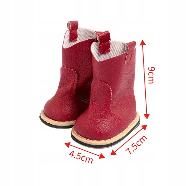 Scarpe rosse alte per bambole da 18 pollici, moda e qualità artigianale