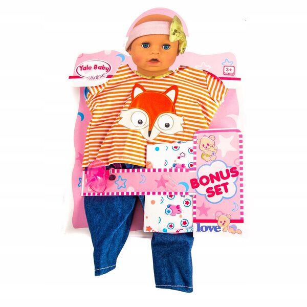 Completo abbigliamento per bambole 40-45 cm con maglietta a righe e pantaloni