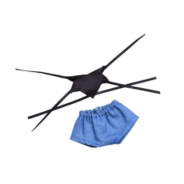 Bekleidungsset für 17-cm-Puppen – Oberteil aus farbigem Stoff und Jeans