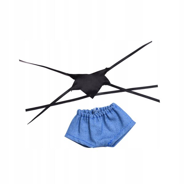 Bekleidungsset für 17-cm-Puppen – Oberteil aus farbigem Stoff und Jeans