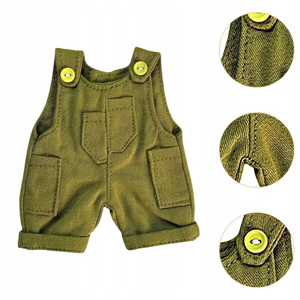 Kombinezon morbido verde per bambole da 10 a 15 cm, accessorio moda per bambine