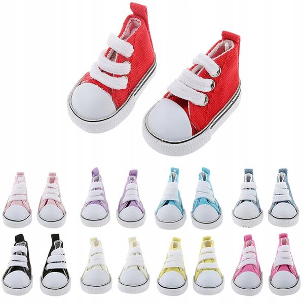 Scarpe in tela con lacci alte per bambole BJD 1/6 colore blu