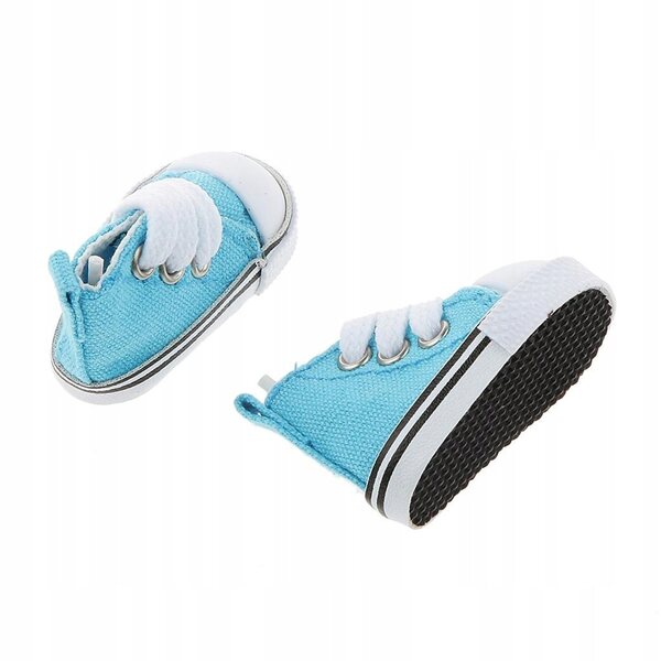 Scarpe in tela con lacci alte per bambole BJD 1/6 colore blu
