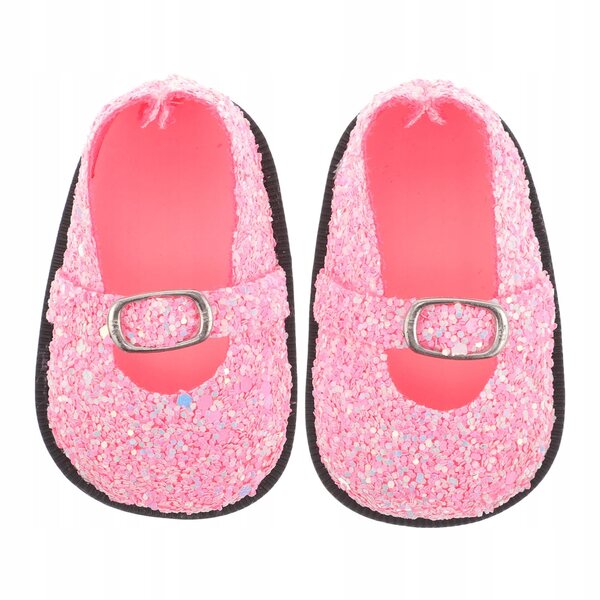 Coppia di Scarpe Rosa con Paillettes per Bambole, Accessori Miniatura