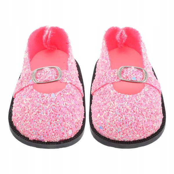 Coppia di Scarpe Rosa con Paillettes per Bambole, Accessori Miniatura