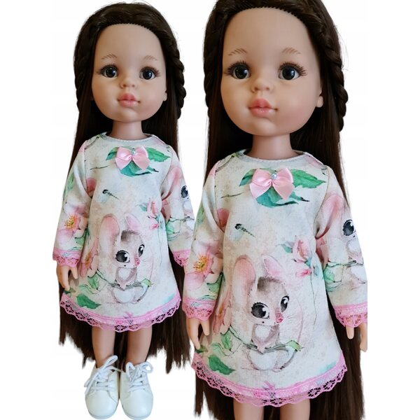 Kleid für Paola Reina 32 cm Puppe mit Mäuseaufdruck und dekorativer Spitze