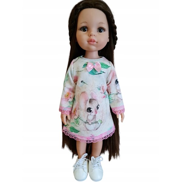 Kleid für Paola Reina 32 cm Puppe mit Mäuseaufdruck und dekorativer Spitze