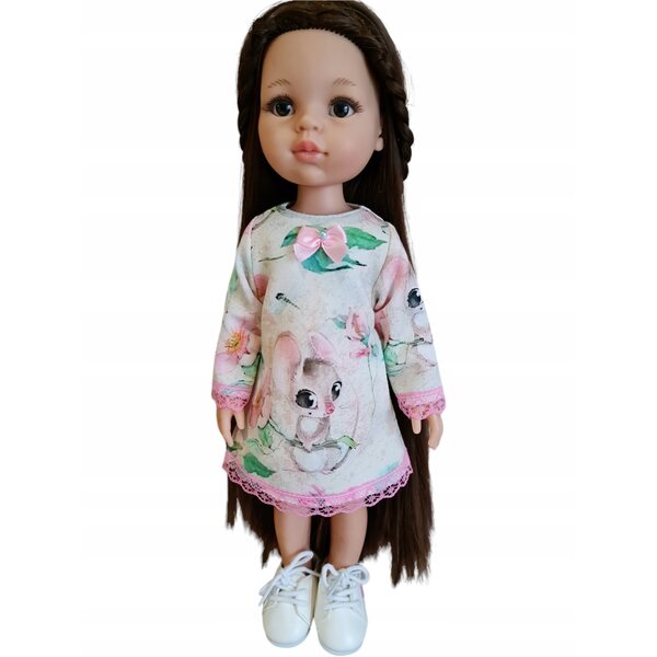 Kleid für Paola Reina 32 cm Puppe mit Mäuseaufdruck und dekorativer Spitze