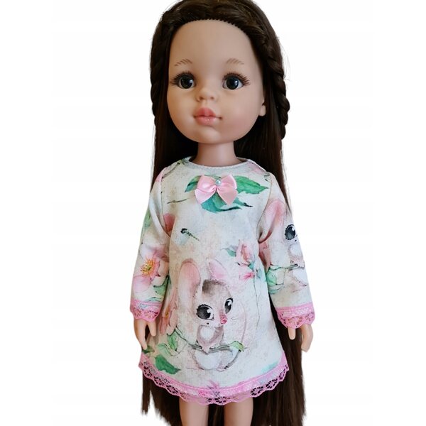 Kleid für Paola Reina 32 cm Puppe mit Mäuseaufdruck und dekorativer Spitze