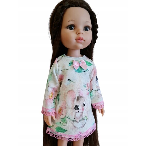 Kleid für Paola Reina 32 cm Puppe mit Mäuseaufdruck und dekorativer Spitze