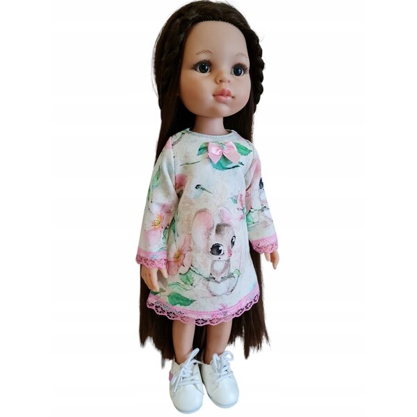 Kleid für Paola Reina 32 cm Puppe mit Mäuseaufdruck und dekorativer Spitze