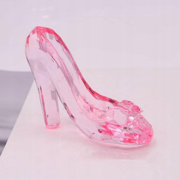 Princess High Heels Moda Mini Scarpe Rosa in Acrilico per Decorazione Elegante