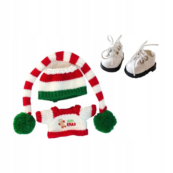 Bekleidungsset für 15–17 cm große Puppen mit weißem T-Shirt, Accessoires und Schuhen