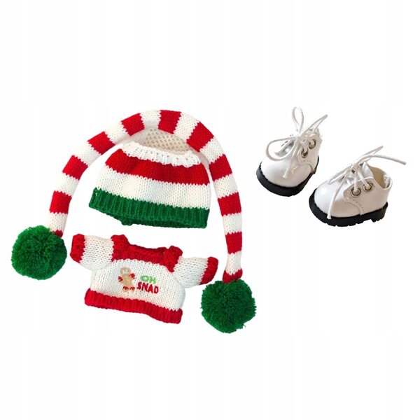 Bekleidungsset für 15–17 cm große Puppen mit weißem T-Shirt, Accessoires und Schuhen
