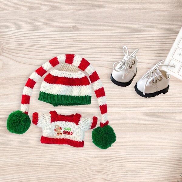 Bekleidungsset für 15–17 cm große Puppen mit weißem T-Shirt, Accessoires und Schuhen