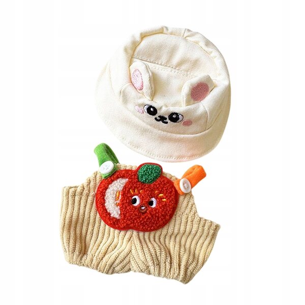 Hose und Mütze für 15–17 cm große Puppen – weiches, fruchtiges Kleidungsset