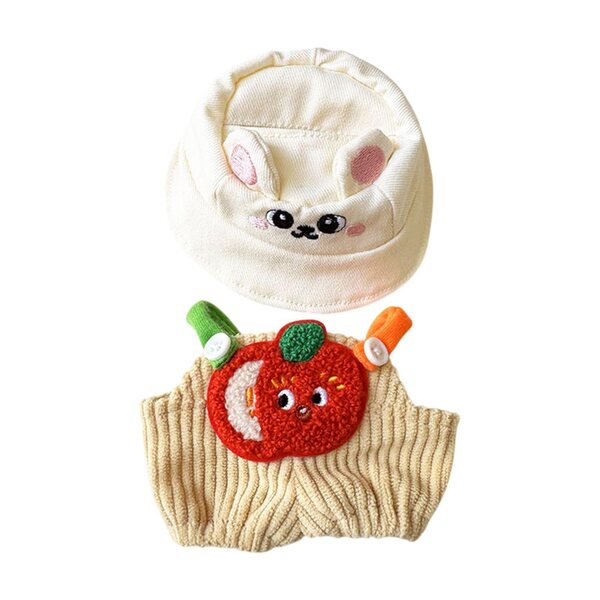 Hose und Mütze für 15–17 cm große Puppen – weiches, fruchtiges Kleidungsset