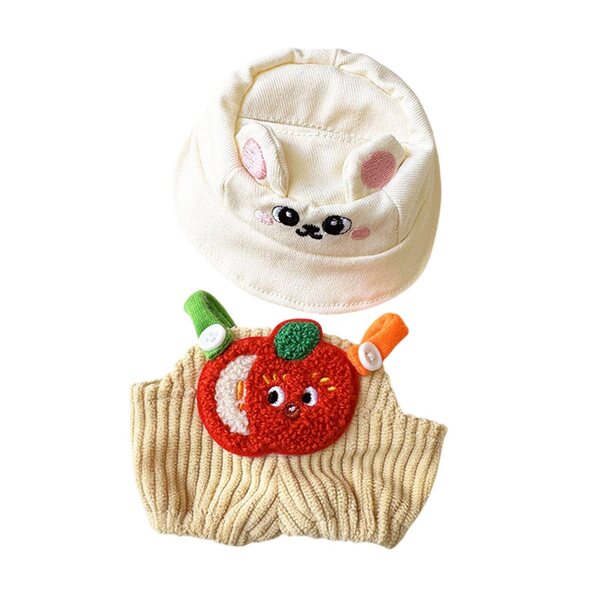 Hose und Mütze für 15–17 cm große Puppen – weiches, fruchtiges Kleidungsset