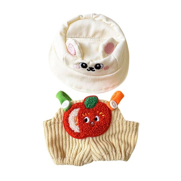 Hose und Mütze für 15–17 cm große Puppen – weiches, fruchtiges Kleidungsset