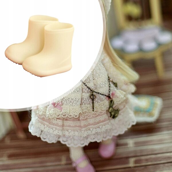 Scarpe Antipioggia per Bambole 1/12 BJD Ob11 in Silicone Bianco Impermeabile
