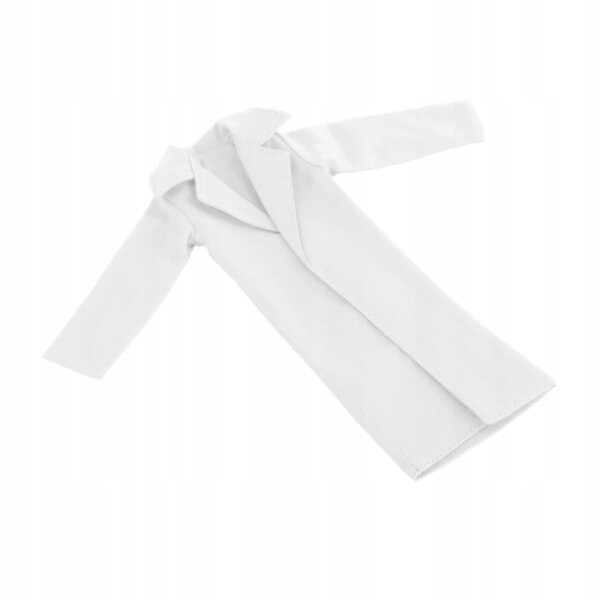 Handmade Boy Doll Long Sleeve Casual Daily Wear Lapel Trench Coat White