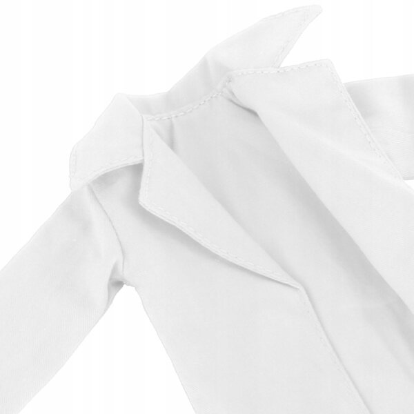 Handmade Boy Doll Long Sleeve Casual Daily Wear Lapel Trench Coat White