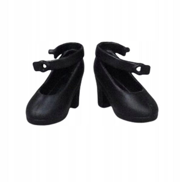Scarpe in plastica nere per bambole 1:6 con tacco alto per Blythe e similari