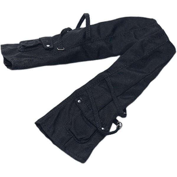 Abbigliamento per Action Figure Femminili 1/12 Pantaloni Cargo Neri in Tessuto di Qualità