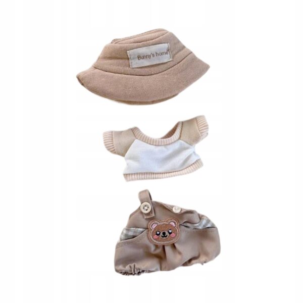 Set di 3 capi d'abbigliamento per bambole di 17 cm stile khaki con cappello