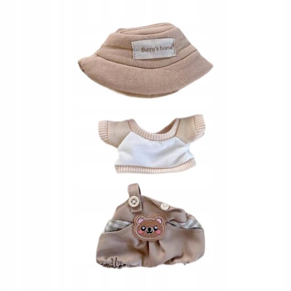 Set di 3 capi d'abbigliamento per bambole di 17 cm stile khaki con cappello