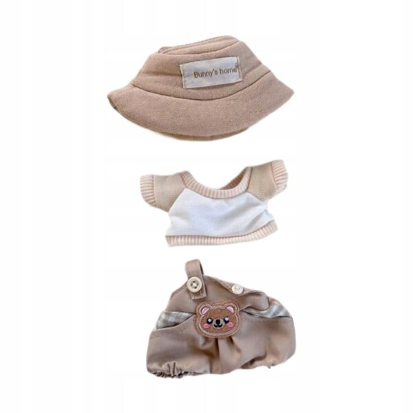 Set di 3 capi d'abbigliamento per bambole di 17 cm stile khaki con cappello