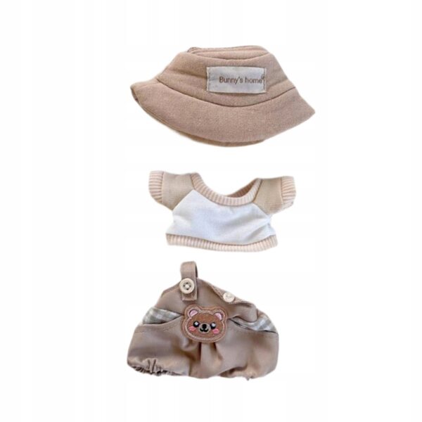 Set di 3 capi d'abbigliamento per bambole di 17 cm stile khaki con cappello