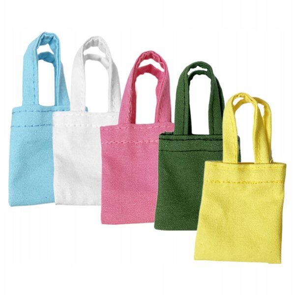 Mini borse in tela per casa delle bambole - Set da 5, accessori eleganti
