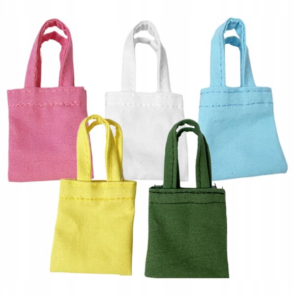 Mini borse in tela per casa delle bambole - Set da 5, accessori eleganti