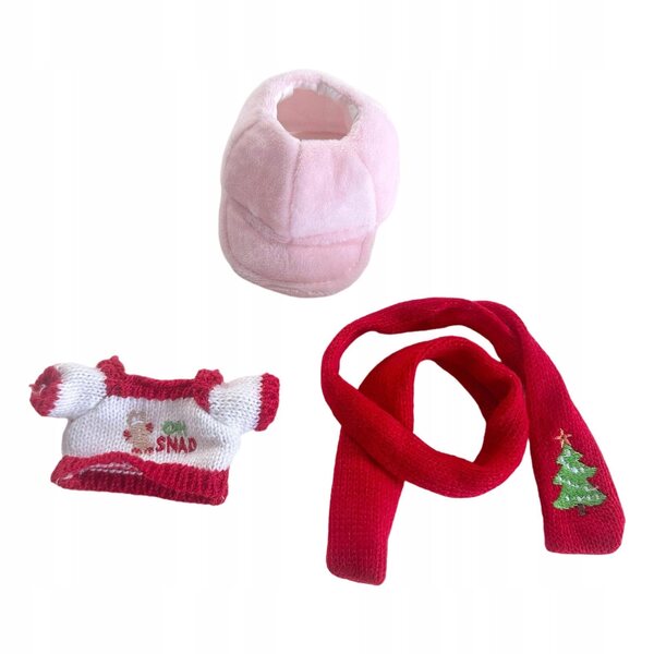 Kleidung für Puppen 15–17 cm, 3-teiliges Set, Weihnachtspullover aus weichem Stoff