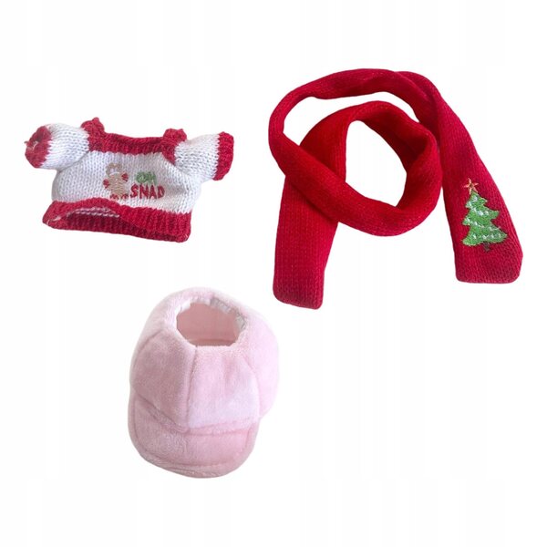 Kleidung für Puppen 15–17 cm, 3-teiliges Set, Weihnachtspullover aus weichem Stoff