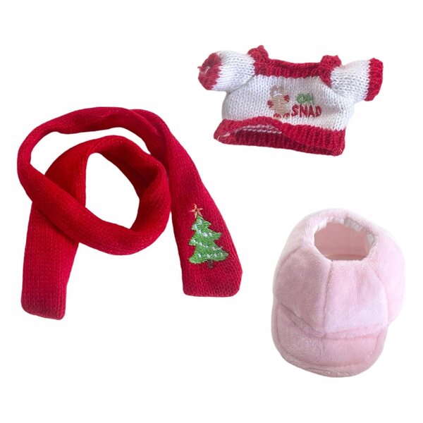 Kleidung für Puppen 15–17 cm, 3-teiliges Set, Weihnachtspullover aus weichem Stoff