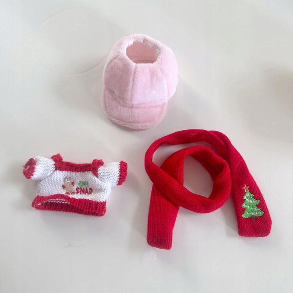 Kleidung für Puppen 15–17 cm, 3-teiliges Set, Weihnachtspullover aus weichem Stoff