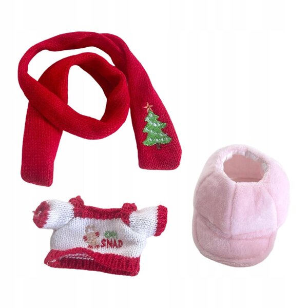 Kleidung für Puppen 15–17 cm, 3-teiliges Set, Weihnachtspullover aus weichem Stoff