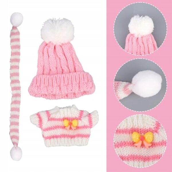 3-teiliges Winterset handgestrickter Kleidung für Puppen, widerstandsfähig und praktisch