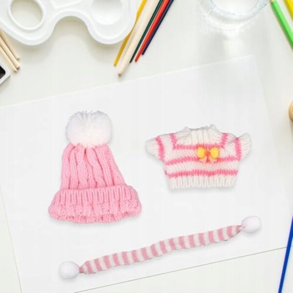3-teiliges Winterset handgestrickter Kleidung für Puppen, widerstandsfähig und praktisch