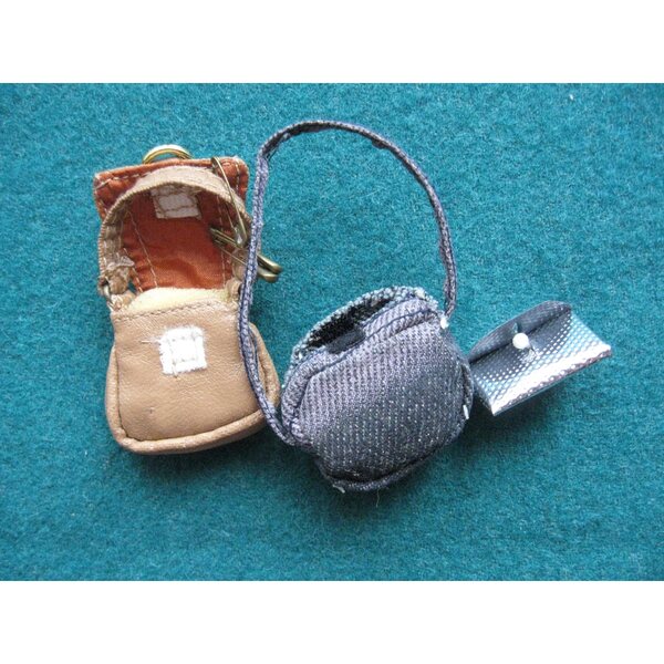 Set Miniaturtaschen für Puppen aus Stoff und Öko-Leder aus den USA, 3-teilig