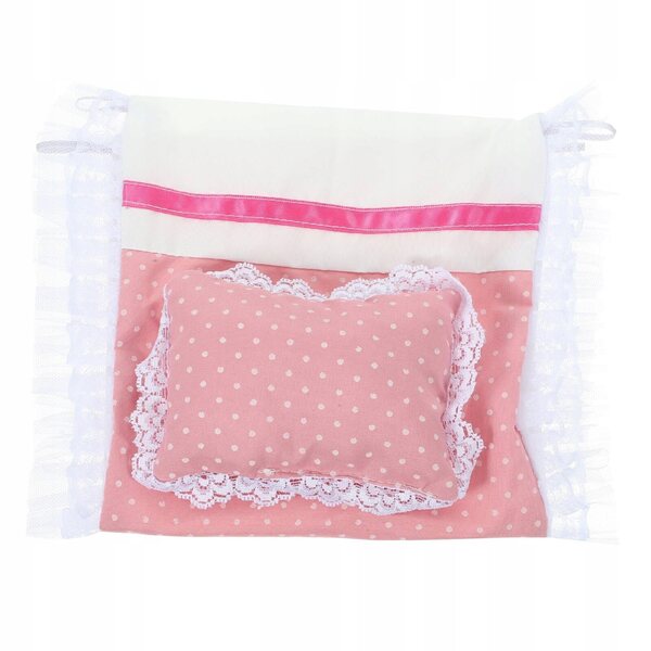 Rosa Bettwäscheset für Puppenhausbett aus Baumwollstoff