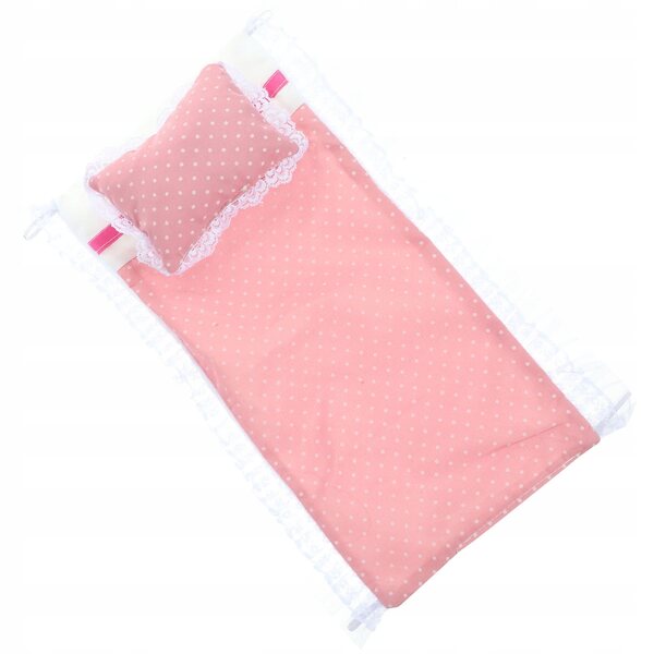 Rosa Bettwäscheset für Puppenhausbett aus Baumwollstoff
