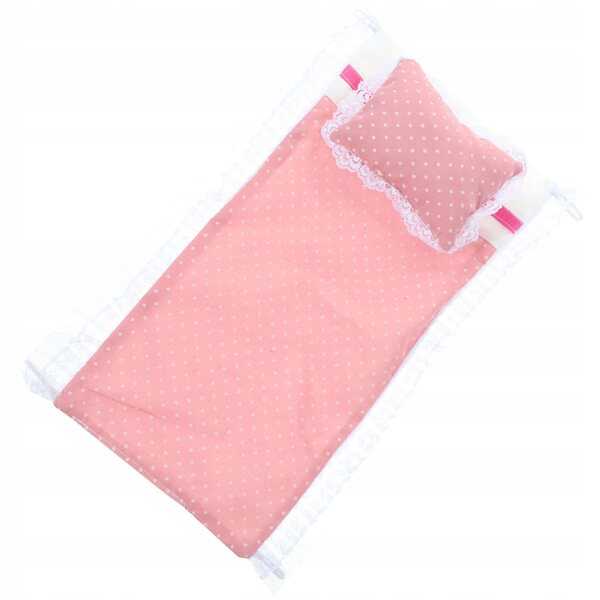 Rosa Bettwäscheset für Puppenhausbett aus Baumwollstoff