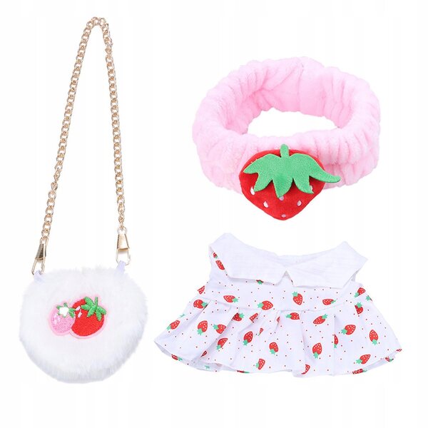 Plüschkleidung für 25–30 cm große Puppen mit farbenfrohen Kostümen und Accessoires