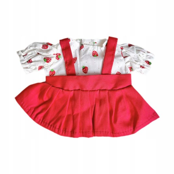 Kleidung für 20-cm-Puppen – DIY-Set mit rotem Rock und abnehmbarem Oberteil